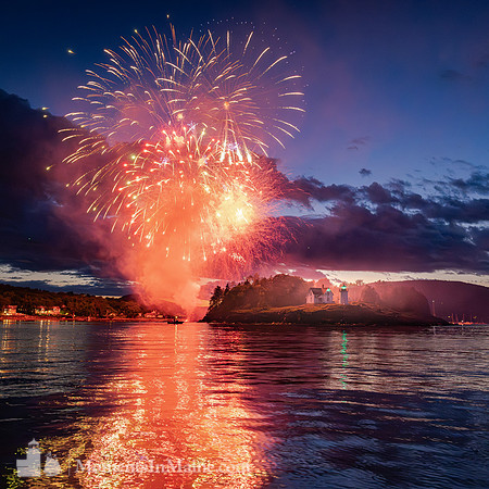 Fireworks over Curtis Island Lighthouse #DT-0089