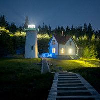 After Nightfall at Little River Light #DT-0154