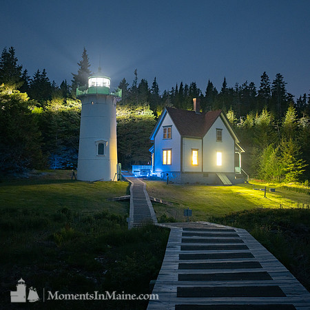 After Nightfall at Little River Light #DT-0154