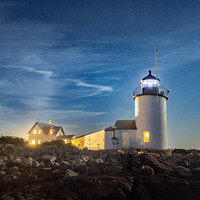 After Nightfall at Goat Island Light #DT-0200