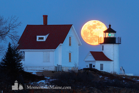 Curtis Island Lighthouse Super Moon #DRW-005
